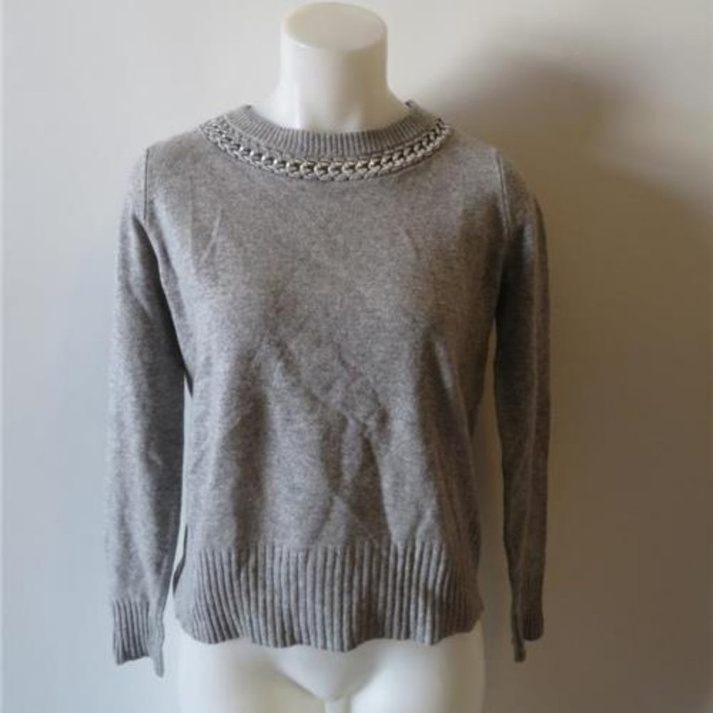 AUTUMN CASHMERE GREY CASHMERE   SWEATER XS